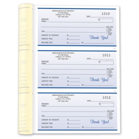 Receipt Books 3 Part 2 78 x 6 252 Sets Per Book Minimum Quantity of 2 ...