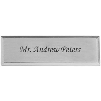 Engraved Metal Name Badge 34 x 2 34 Silver by Office Depot & OfficeMax