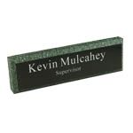 Engraved Desk Sign Jade Acrylic Base with Black Face Sign 2 38 x 8 12