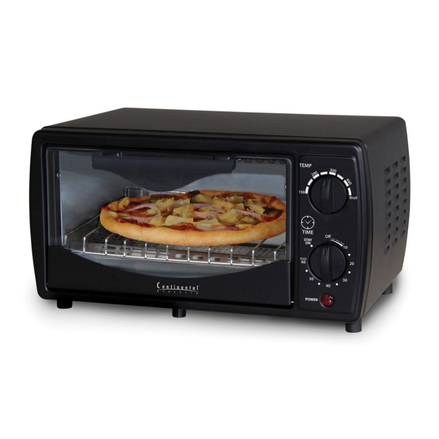 Continental Platinum 4 Slice Toaster Oven Black