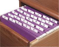 Smead Preprinted Hanging File Folder Tab Inserts 15 Cut for 2 Tabs A To ...