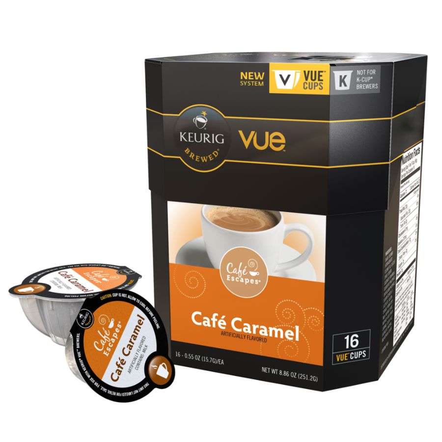 Cafe Escapes Cafe Caramel Vue Packs 0.40 Oz. Box Of 16