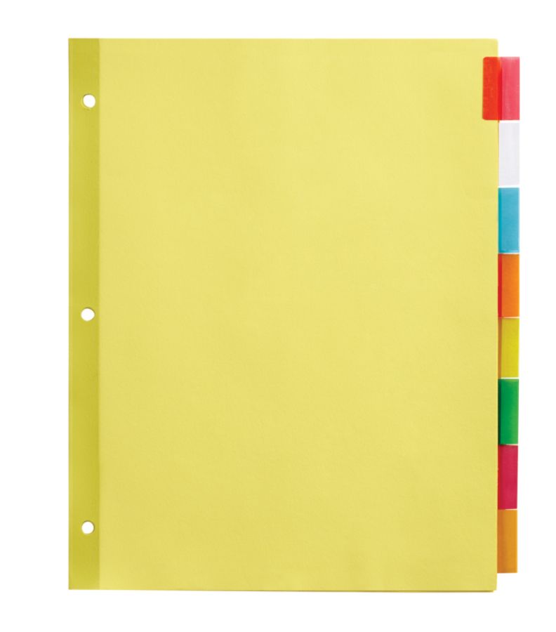 Office Depot Brand Insertable Dividers With Tabs 8 12 x 11 Assorted ...