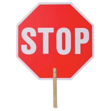 Tatco Handheld Stop Sign 1 Each Stop PrintMessage 18 Width x 18 Height ...