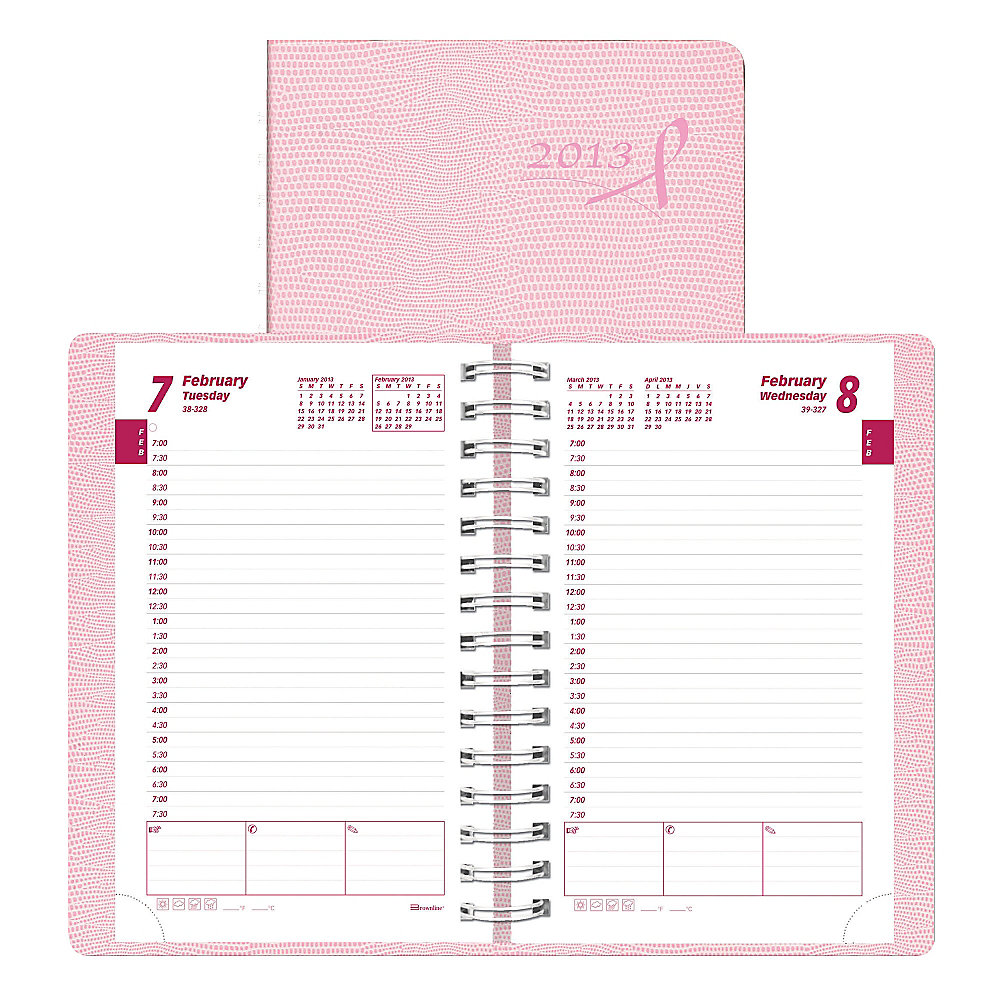 Brownline 50percent Recycled Pink Ribbon Daily Planner 8 x 5  Pink Breast Cancer Awareness January December 2013