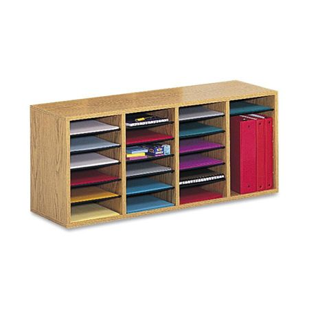 Safco Adjustable Wood Literature Organizer 16 38 H x 39 38 W x 11 34 D ...