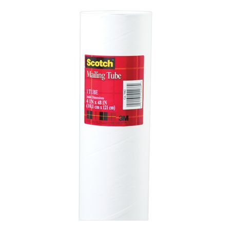 Scotch Mailing Tube 4 Diameter 48 Length 100percent Recycled White by ...