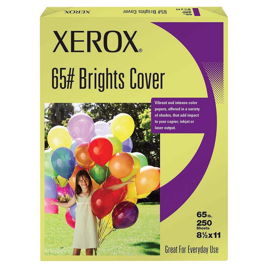 Xerox Brights Color Cover Stock 65 Lb 8 12 x 11  Lime Green Pack Of 250 Sheets