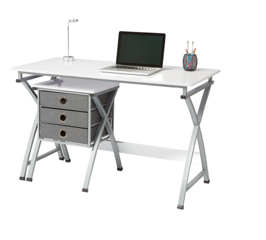 Brenton Studio X Cross Desk And File Set White by Office Depot & OfficeMax