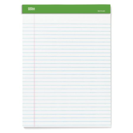 Office Depot Brand 100percent Recycled Perforated Writing Pads 8 12 x ...