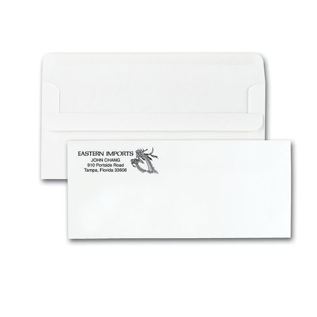 Standard Self Seal Business Envelopes 10 White Wove 1 Color Imprint Box ...