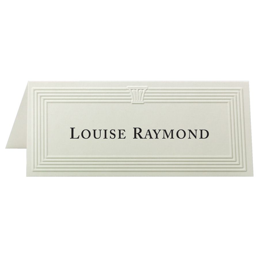 First Base Overtures Embossed Tent Cards 1 1316 x 4 14  30percent Recycled Ivory Pack Of 60