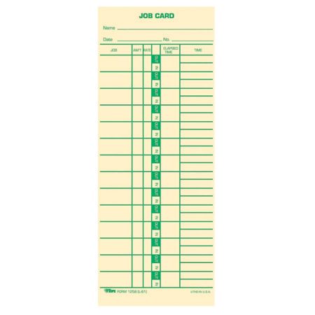 TOPS Time Cards Replaces Original Card L61 Job Card Form 1 Sided 9 x 3 ...