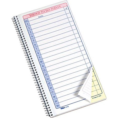 Tops Things To Do Pad Spiral Bound 2 Part Carbonless Copy 11 x 5.50 ...