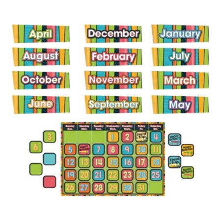 Carson Dellosa Calendar Bulletin Board Set Stylin Stripes Grades Pre K ...