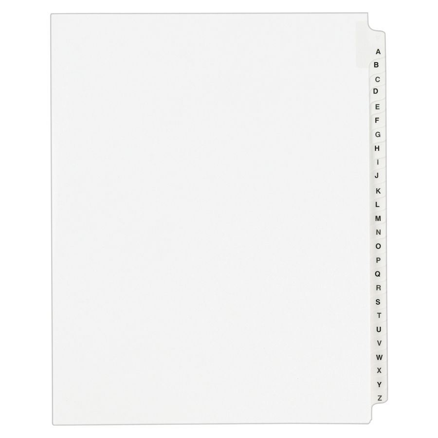 Avery 30percent Recycled Avery Style Standard Collated Legal Index Exhibit Dividers Side Tab A Z 8 12 x 11