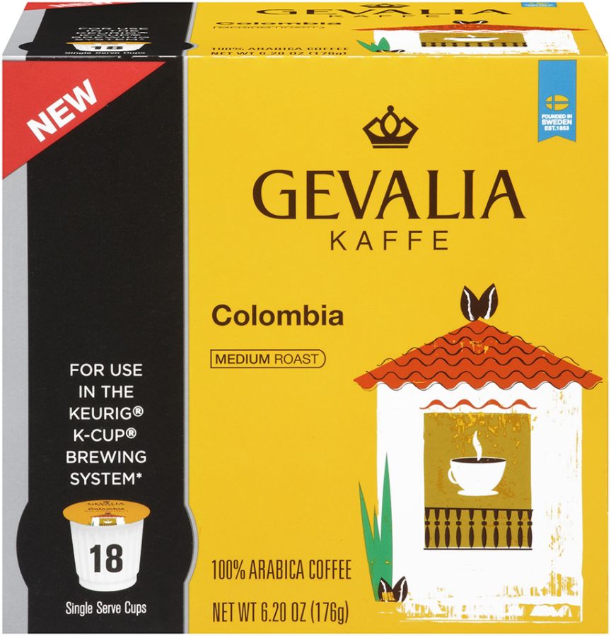 Gevalia Colombia Coffee Single Serve Cups 6.2 Oz. Box Of 18