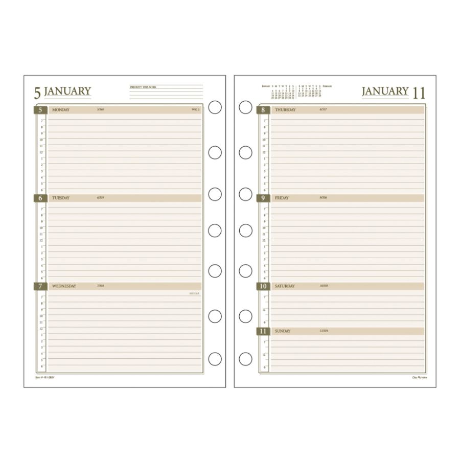 Day Runner PRO Weekly Planner Refill 3 34 x 6 34  2 Pages Per Week January December 2012