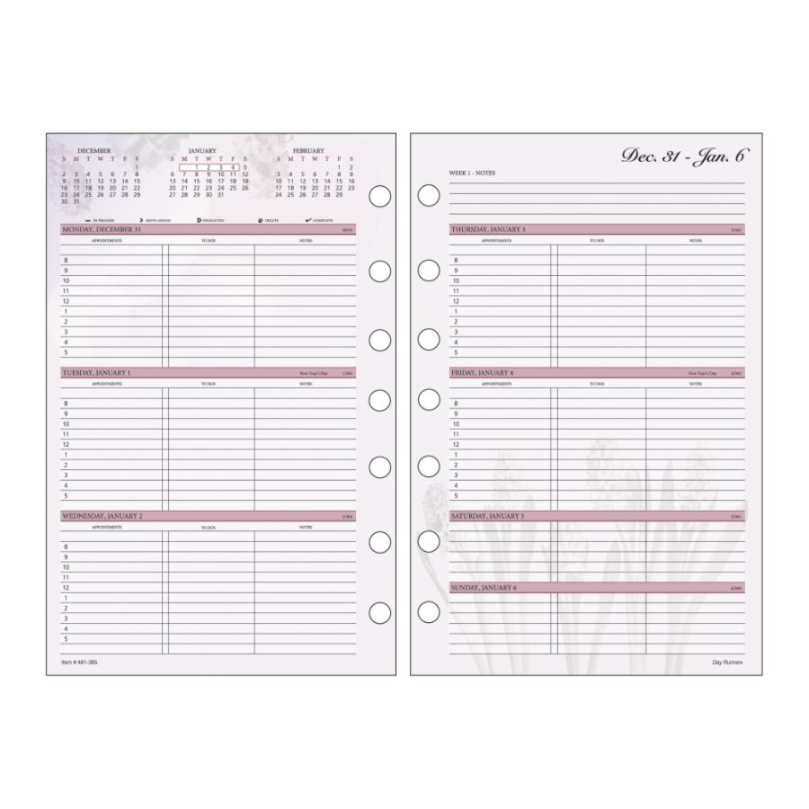 Day Runner Express Nature Planning Pages 5 12 x 8 12  2 Pages Per Week January December 2012