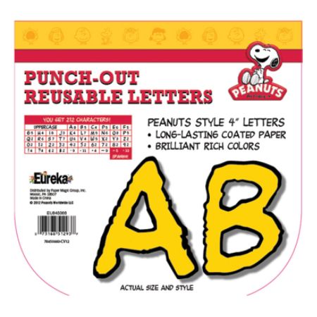 Eureka Reusable Punch Out Deco Letters 4 Peanuts Yellow Pre K Grade 12 ...