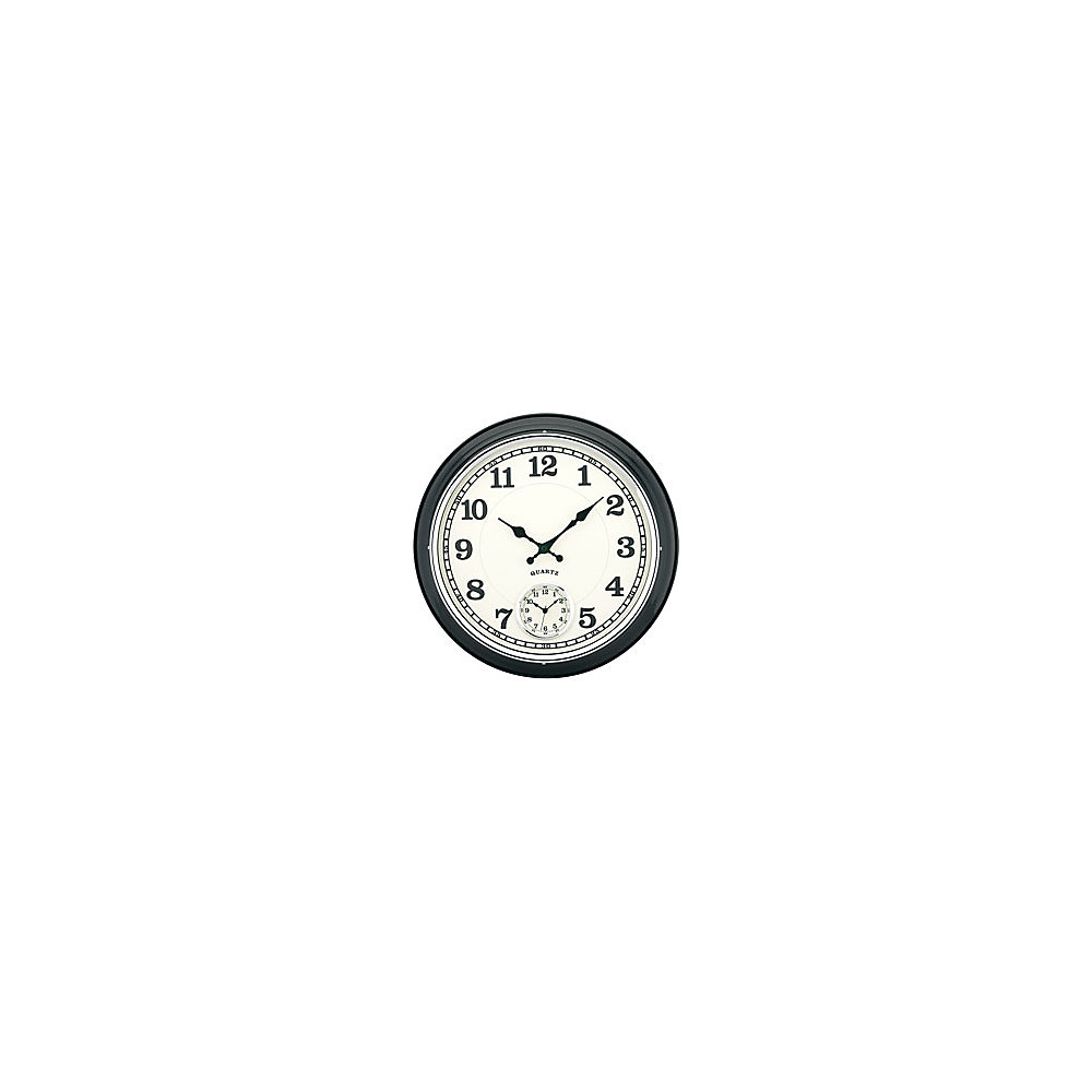 TEMPUS 16 Dual Time Zone Metal Wall Clock Black