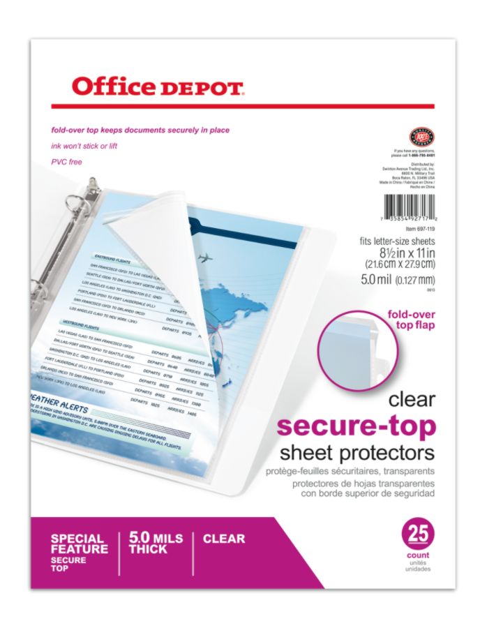 Brand Secure Top Sheet Protectors