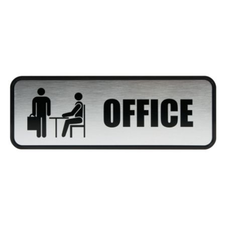 Cosco Brushed Metal Office Sign 3 x 9 by Office Depot & OfficeMax