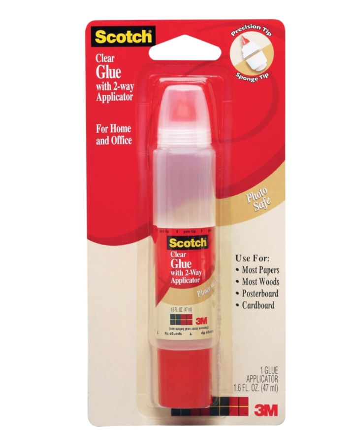 Scotch Glue With 2 Way Applicator 1.6 Oz. Clear