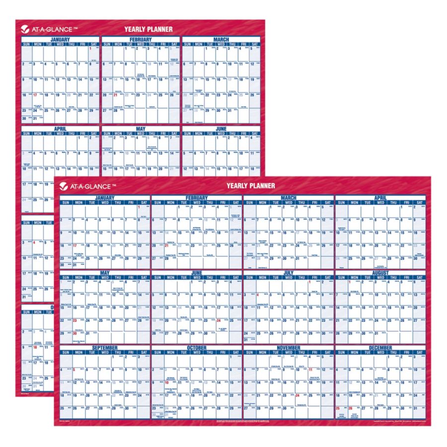 AT A GLANCE 30percent Recycled HorizontalVertical ErasableReversible Wall Planner 24 x 36  January December 2013