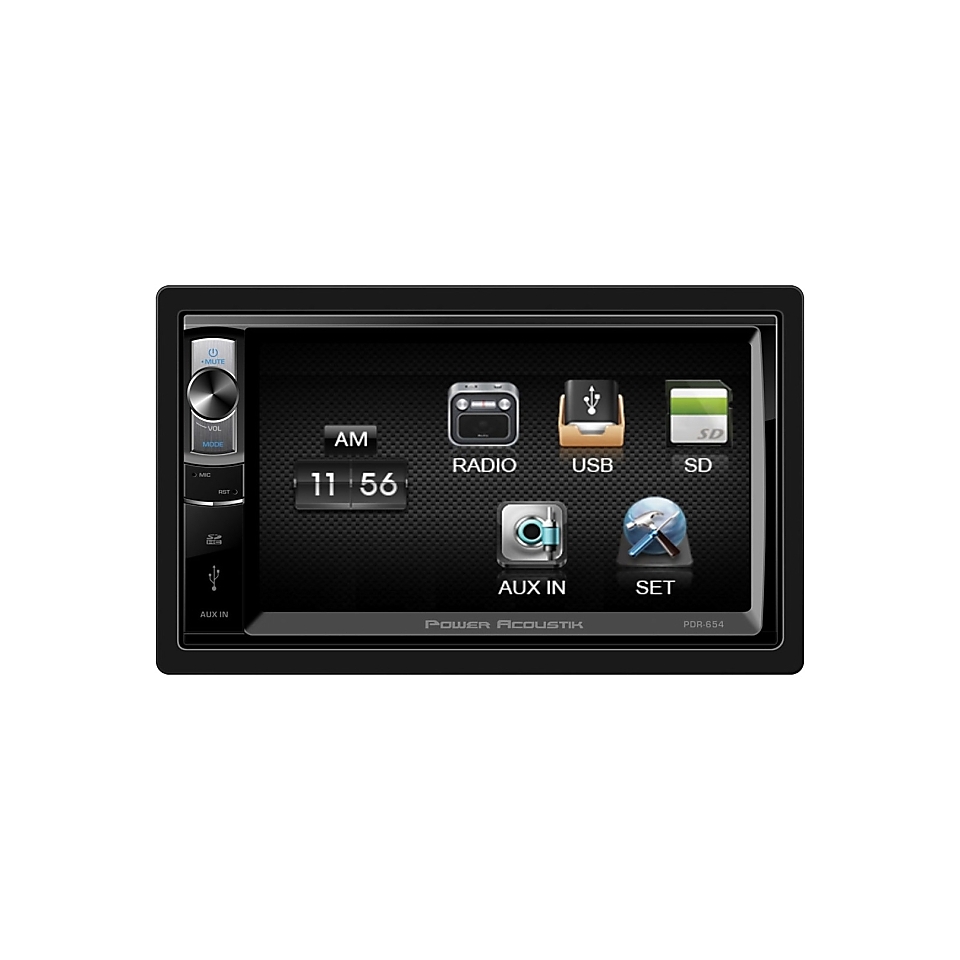 Power Acoustik PDR 654 Car Flash Video Player 6.5 Touchscreen LCD Double DIN