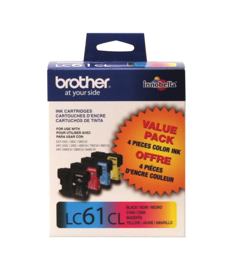 Brother LC61 BlackColor Ink Cartridges Pack Of 4