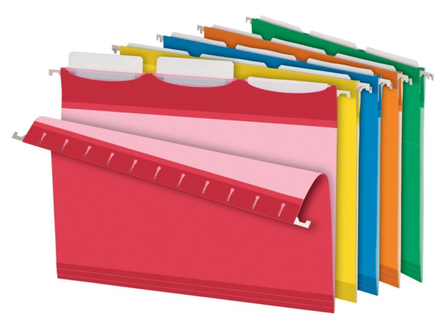Pendaflex Ready Tab With Lift Tab Technology Reinforced Hanging Folders 13 Cut Letter Size Assorted Colors Pack Of 25