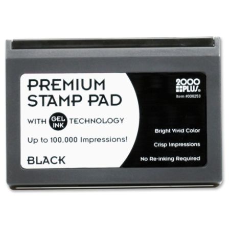 2000 PLUS Gel Based Stamp Pad 2 25 x 4 110 Black Ink by Office Depot ...