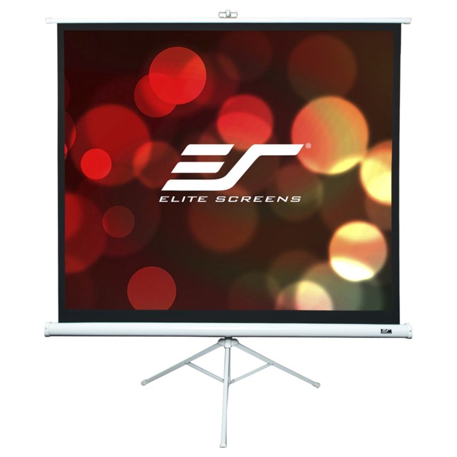 Elite Screens T85NWS1 Tripod Portable Tripod Manual Pull Up Projection Screen 85 11 Aspect Ratio MaxWhite