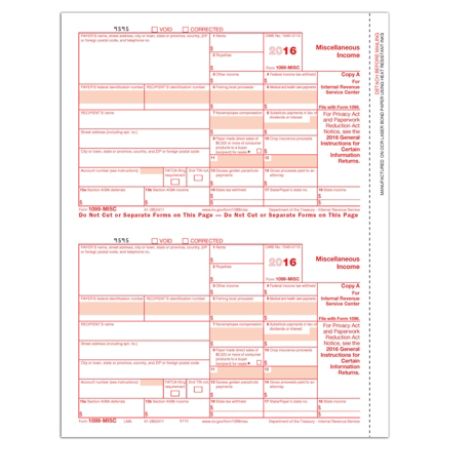 ComplyRight 1099 MISC Federal Tax Forms Copy A 8 12 x 11 Pack Of 50 by ...