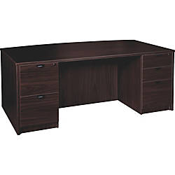 Lorell Prominence 79000 Series Espresso Pedestal Desk 72 x 42 x 29 4 x Box Drawers File Drawers   Double Pedestal Material Particleboard Finish Espresso Melamine
