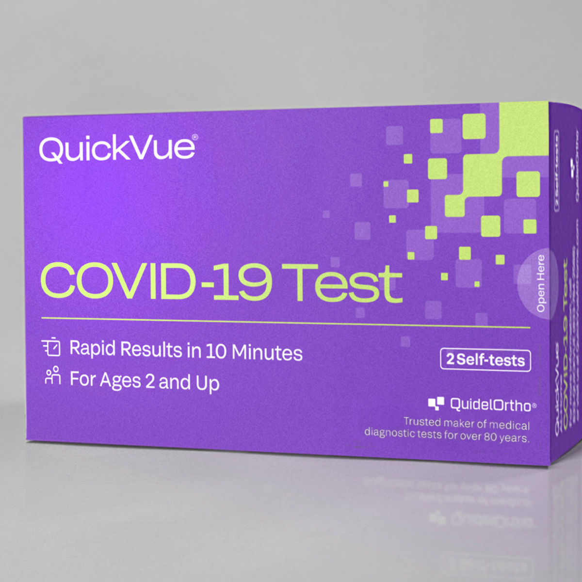 QuickVue COVID-19 Test strips rapid and results in 10 minutes/