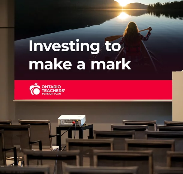 Presentation projected onto the stage