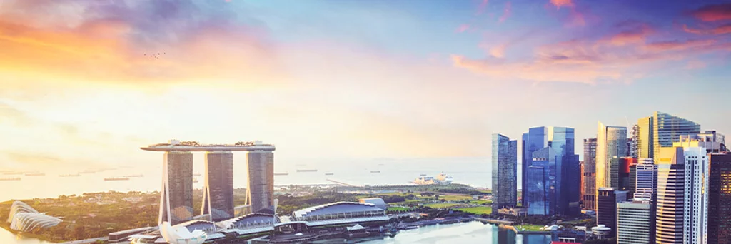 Singapore city skyline.