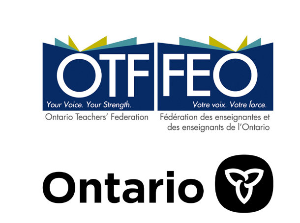 Logos of  Ontario Teachers' Federation (OTF) and Ontario government