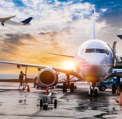 Un avion de passagers se prépare pour le vol