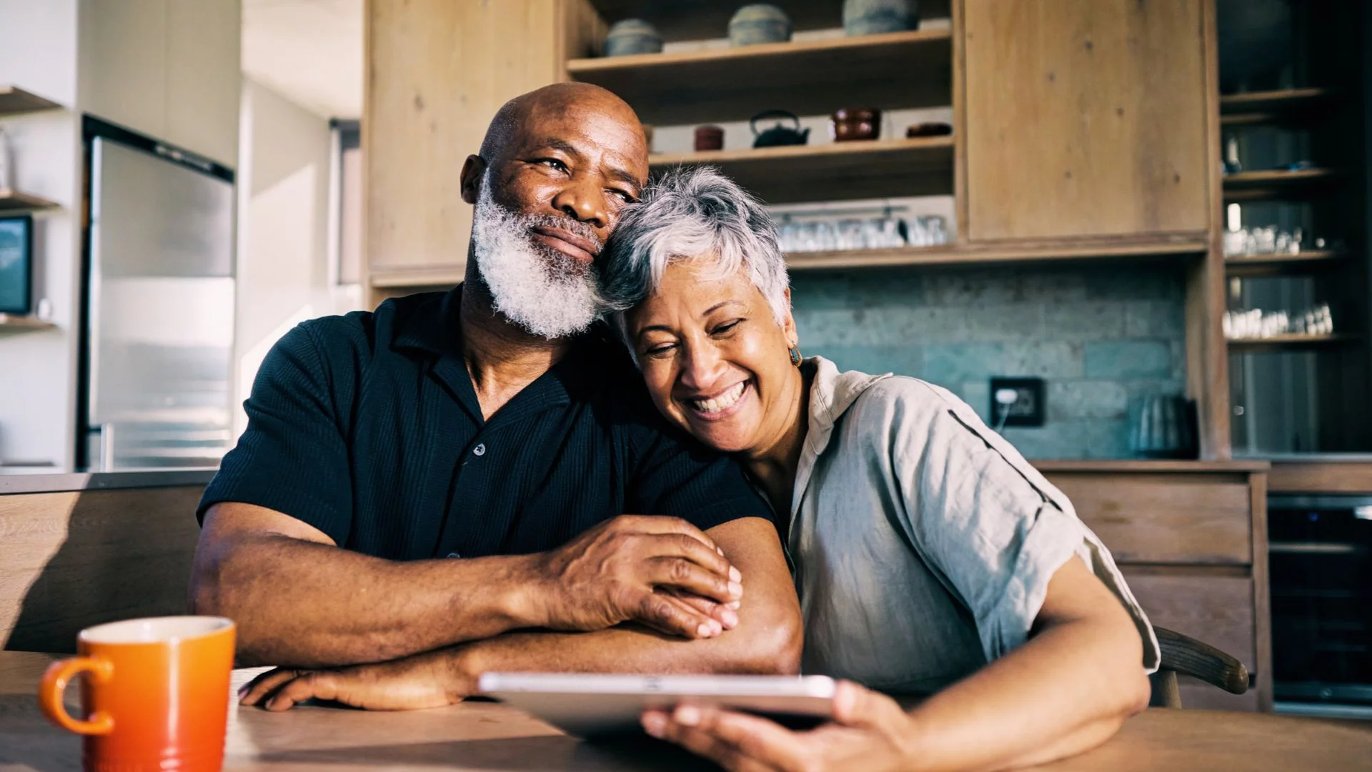 couple laughing 