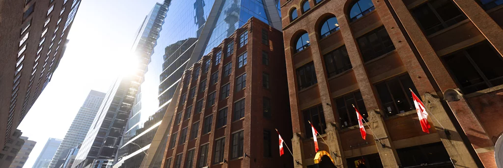 Aerial view of the Toronto skyline.