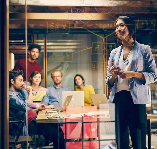 people meeting in a modern boardroom