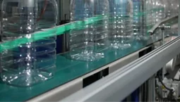 plastic bottles on a shelf