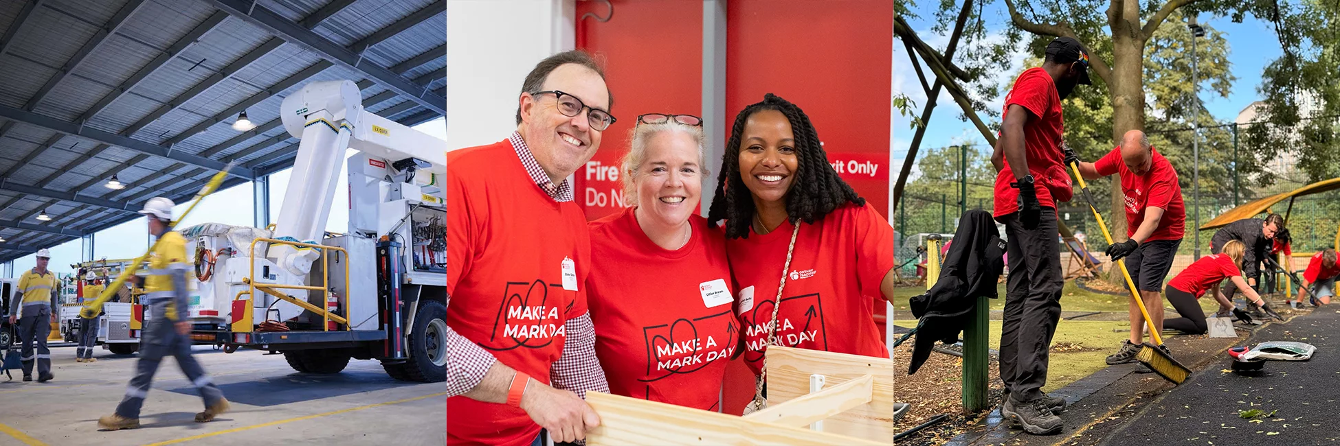 collage of volunteer activities