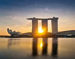 Lever du soleil à Marina Bay