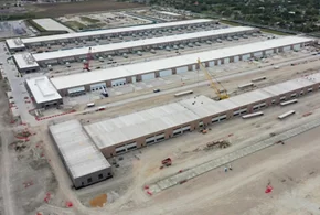Aerial view of data center.