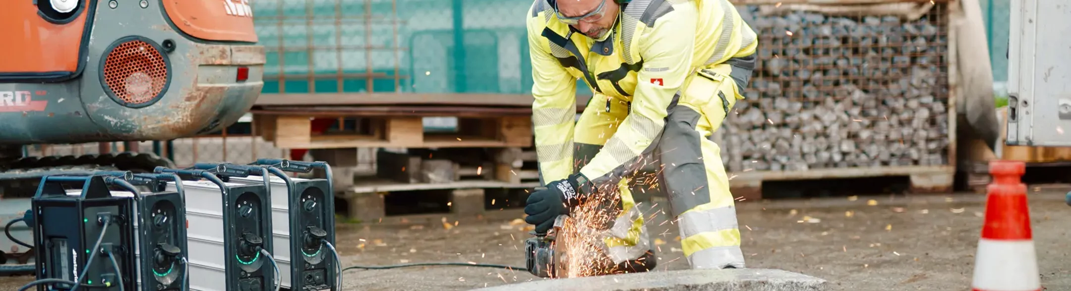 Instagrid portable batteries on job site