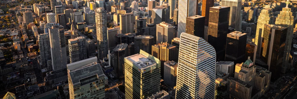 Aerial view of the Toronto skyline